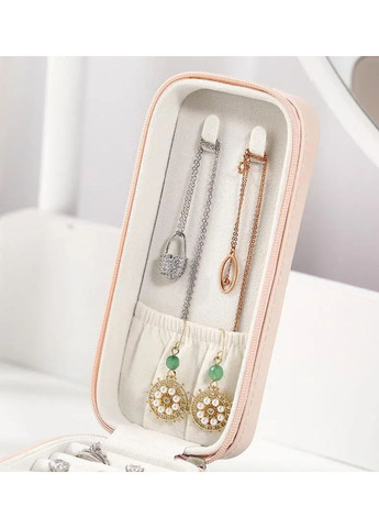 Витончена ніжно рожева компактна прямокутна скринька для подорожей та зберігання прикрас No Brand (325216332)