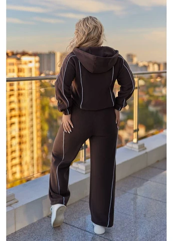 Спортивний костюм флісовий з лампасами та капюшоном No Brand Р5203-1653/3 (373999703)