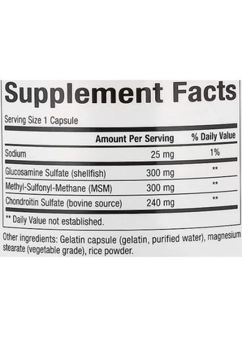 MSM Joint Formula with Glucosamine & Chondroitin Sulfate 180 Caps Natural Factors (355343832)