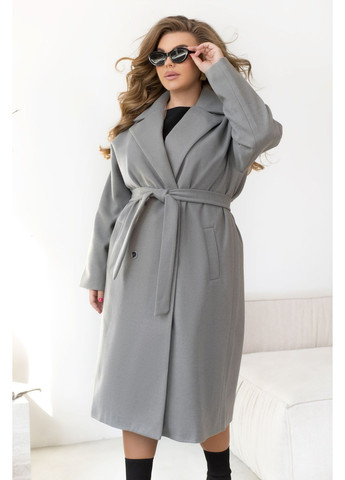 Сіре демісезонне Пальто двобортне Minova
