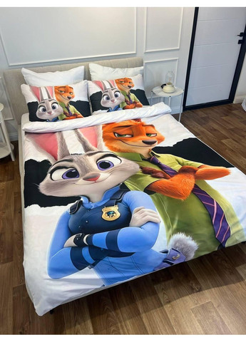 Полуторный комплект постельного белья из микросатина Зоотрополис (Zootropolis) Україна ТД (369657194)