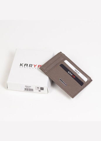 Шкіряний картхолдер 0022-51 з відділенням для дріб'язку бежевий Karya (316460770)