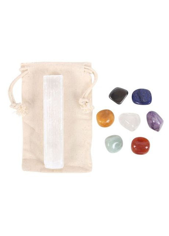 Подарочный набор из 7 целебных кристаллов чакры и селенитовой палочки No Brand (314872691)