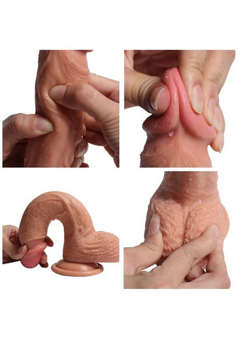 Фалоїмітатор вагінальний із полуничним лубрикантом 19*3,5 см на присоску No Brand (340914384)