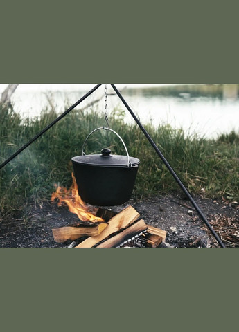 Котел чугунный туристический с чугунной крышкой 6 л (KT06-1) Brizoll (334009449)