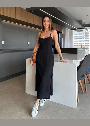 Черное сарафан Garna однотонное