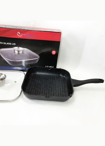 Сковорода гриль UN-4012 стильная 24см, Надежная сковорода с антипригарным покрытием Unique (364664713)