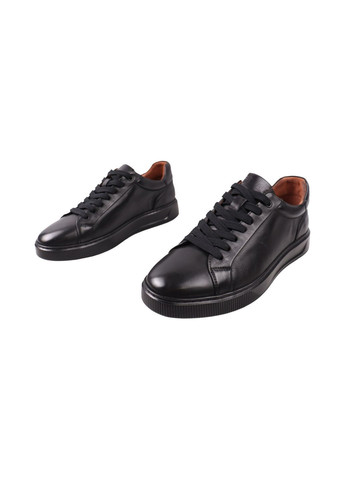 Чорні кеди чоловічі чорні натуральна шкіра Cosottinni 506-25DTS