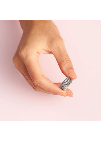 Серебряное кольцо паве Пандора Kabluchka (355344503)