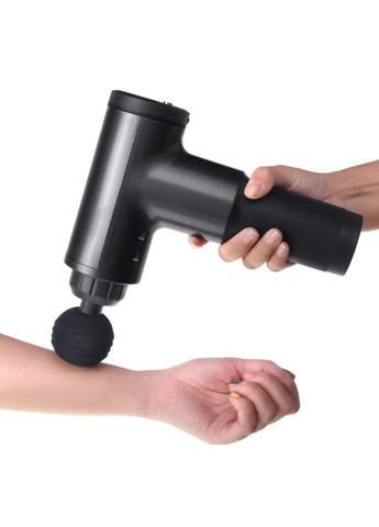 Ручной массажер для тела + 4 насадки, от USB, KH-320, Черный / Мышечный вибромассажер No Brand (373220960)