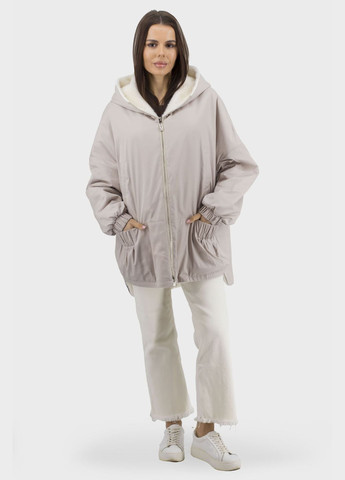 Світло-рожева демісезонна двостороння жіноча куртка з капюшоном, спорт стиль, осінь-весна snow owl (пудра, ), 47514 No Brand