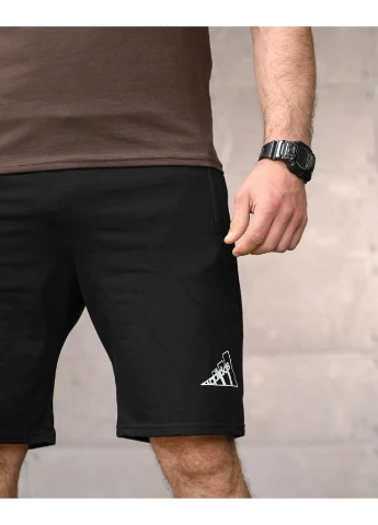 Літній комплект чоловічий Adidas коричневий / чорні шорти ТР6162, футболка та шорти No Brand (392962765)