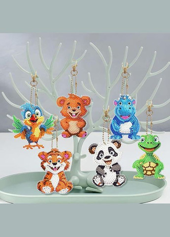 Набір брелків для алмазної мозаїки Тваринки 6шт ColorArt (300579297)