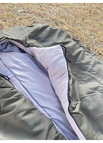 Зимовий спальний мішок на флісі до -35С (Оливковий) No Brand (332636895)