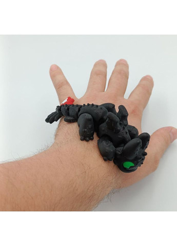 Фигурка 3D брелок игрушка Чёрный Беззубик Ночная фурия Toothless из мультфильма «Как приручить дракона» No Brand (368152348)