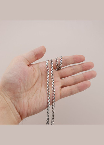 Серебряная цепочка мужская Бисмарк плоский. Черненая цепочка на шею серебро 925. Длина 50 см ZLATO (289370600)