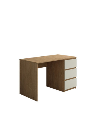 Письмовий стіл Kade-1 3 шухляди 100х50х75 см Дуб кам'яний/білі фасади МОМЕБ (282824324)