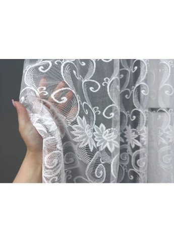 Коротка тюль, висота 1,6 м., жакард колір білий 1780т VR-Textil (344449038)