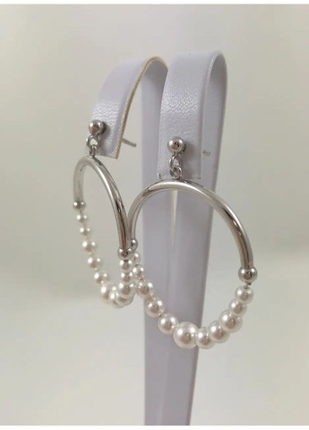 Срібні сережки-підвіски з перлами ORT9376U Shatlen Сережки (362947431)