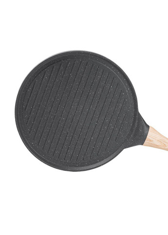 Сковорода гриль круглая Ø 26.5 см низкая для индукционной плиты с гранитным покрытием рифленая HP39581C Breakfast (368767313)