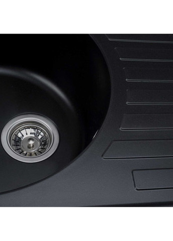 Гранитная мойка для кухни 7750 LIRA матовая Черная Valeso (336937486)