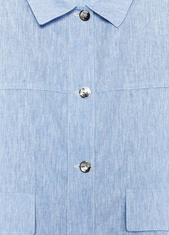 Голубой повседневный рубашка однотонная Zara