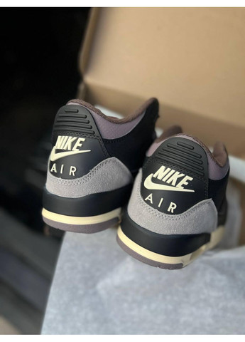 Рожеві Осінні кросівки чоловічі nike jordan 3 were sleeping black grey найк аір джордан No Brand