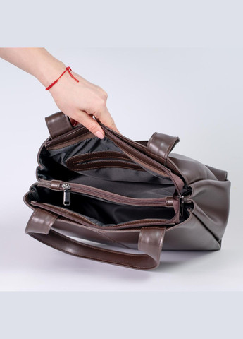 Сумка жіноча Шопер функціональна коричнева з екошкіри NIUNIU (336493077)