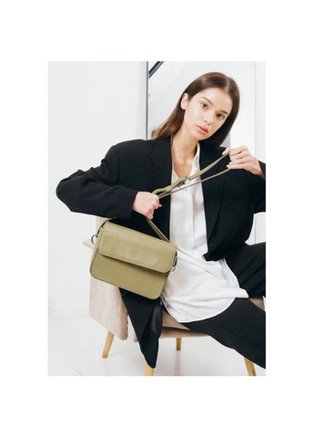 Женская кожаная мини сумка через плечо Moment оливковая The Wings (302008425)