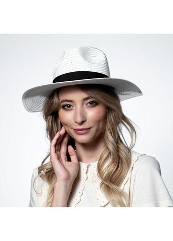 Шляпа федора женская бумага белая ТИМИШ LuckyLOOK 470-934 (322791870)