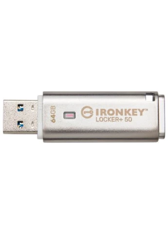 USB флеш накопичувач (IKLP50/64GB) Kingston 64GB IronKey Locker Plus 50 AES Encrypted USB 3.2 (366700919)