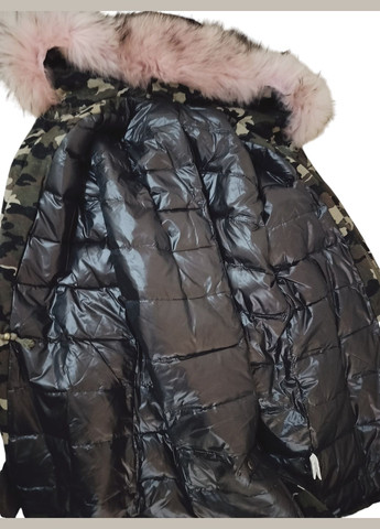 Пуховик парка зимова на пуху з капюшоном з натурального хутра No Brand (315492720)