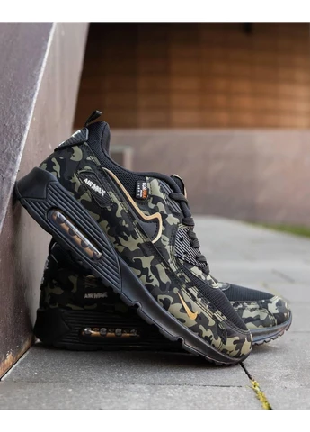 КРОССОВКИ ЖЕНСКИЕ NIKE AIR MAX 90 CAMO НАЙК АИР МАКС 90 No Brand чёрные демисезоны (368869382)