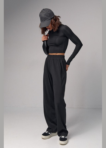 Женский базовый костюм с эластичной ткани - черный Lurex (289060840)