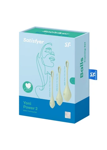 Набор йони бусин Yoni Power 2 Light Green, диаметр 22,5-3см, вес 22-44-73гр Satisfyer (315015714)