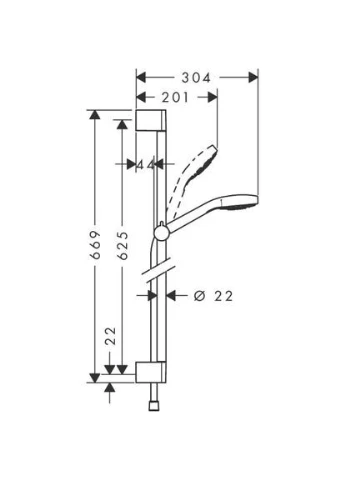 Душевой гарнитур CROMA SELECT E, хром, квадратный Hansgrohe (401874927)