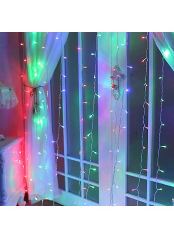 Гірлянда штора водоспад світлодіодна новорічна з роботою від мережі контролером 2х1,5 м 320 лампочок (481883-Prob) Різнобарвна Unbranded (367775609)