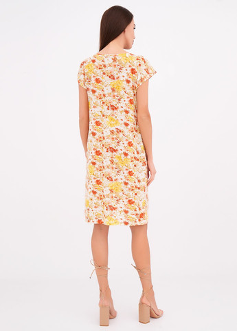 Бежевое платье Трикомир с цветочным принтом