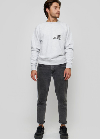 Серый свитшот мужской серый "volume" YAPPI рисунок (303772797)