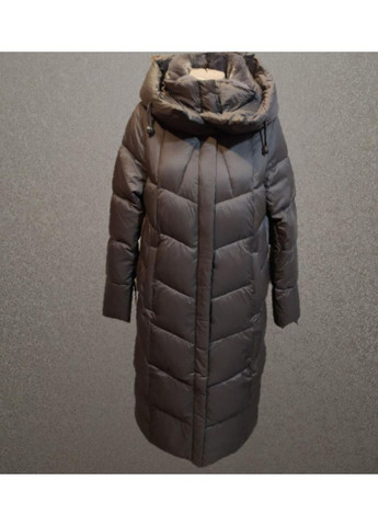 Черная демисезонная женское пальто с норкой 2348 Towmy