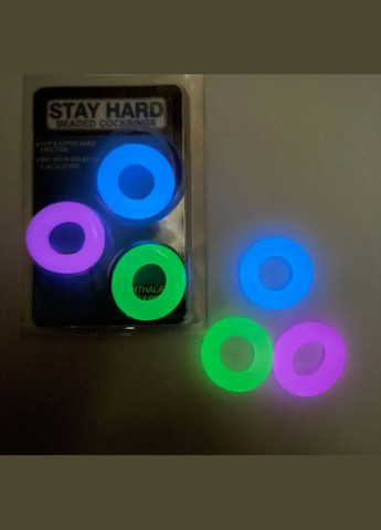 Ерекційне кільце набір 3 штуки Stay Hard Lumino світяться в темноті Focus (303910074)