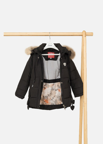 Черная зимняя куртка для девочки цвет черный цб-00254742 ZHANCHENG