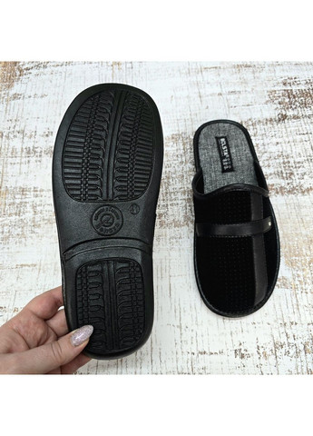 Тапочки чоловічі домашні чорні із закритим носком на поліуретановій підошві Белста (366144559)