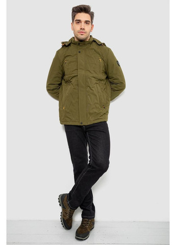 Оливкова (хакі) демісезонна куртка чоловіча демісезонна з капюшоном Ager 244RL9159AL