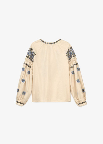 Светло-бежевая вышиванка рубашка с принтом женская 5962 светло-бежевый shop (2000999182563) On me хлопок (352576538)