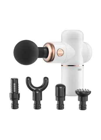 Масажер пістолет ударний перкусійний акумуляторний зі змінними насадками 4 штуки 3000mAh (477766-Prob) Unbranded (299792339)