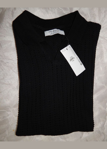 Черная мужская футболка полосетка оригинал р.52-54 102fm батал Primark