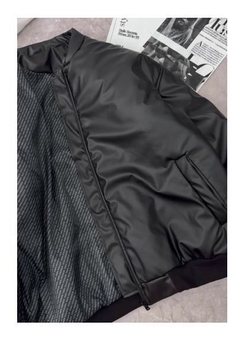 Черная демисезонная женская куртка-бомбер из матовой экокожи Nositi 4263-15di