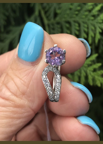 Сережки срібні з натуральним аметистом Маскарад 2340/9р аметист No Brand (316398330)