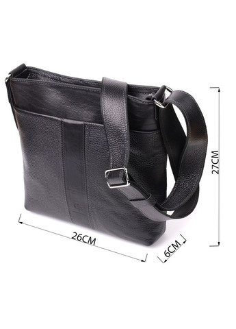 Красивая сумка через плечо для мужчин из натуральной кожи 22883 Черная Grande Pelle (329198335)